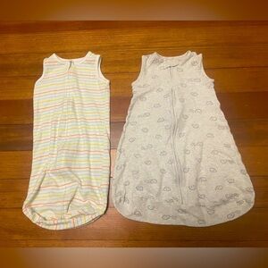Carter's & Amazon Baby Sleep Sacks - Pastel Stripe & Heather Gray Hedgehog